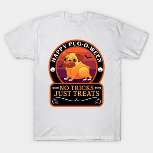 Halloween Pug Happy Pug-O-Ween No Tricks Just Tricks Dog Lover Funny T-Shirt